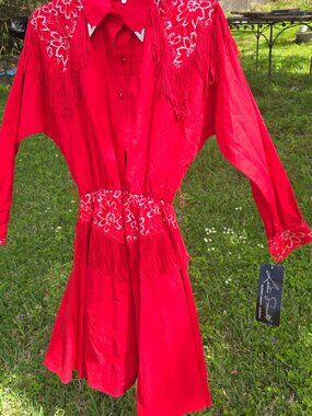 WESTERN WEAR DRESS - with silver trim and tassles